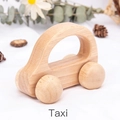 Giocattolo taxi in legno naturale con finitura liscia per abilità motorie neonati - Taxi