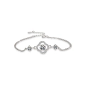 Elegante bracciale quadrifoglio in argento sterling S925 con accenti in moissanite - Argento 925 / Argento