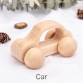 Voiture en bois naturel au design minimaliste et surface lisse pour la motricité bébé - Car