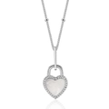 Elegante collana in argento sterling S925 con pendente a cuore in conchiglia e bordi perlati - Argento 925 / Collana di madreperla