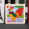 Cartoon rooster design 9-piece wooden jigsaw puzzle toy for toddlers education - Rooster