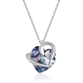 Collana cuore in argento S925 con pendente in cristallo austriaco sfaccettato colorato - Argento 925 / Oro Bianco