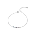 S925 sterling silver heart bracelet featuring five colorful rainbow zircon gemstones - Bracelet / 925 Silver