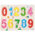 Wooden Montessori number puzzle for kids featuring colorful pegs for easy grasping - Math Numbers (7022)
