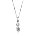 Elegant S925 sterling silver necklace featuring three vertical round-cut moissanite stones - 925 Silver / White Gold Necklace (YEN8061)