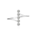 S925 sterling silver ring featuring five vertically aligned round cubic zirconia stones - US 6 / White Gold
