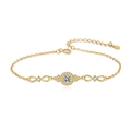 Gold 925 sterling silver bracelet with infinity charm and brilliant round central stone - 925 Silver / Gold Plated Bracelet