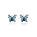 Exquisite Schmetterlings-Kristallohrstecker mit tiefblauen Steinen in S925 Silber-Finish - Stud Ohrringe