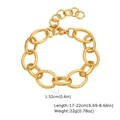 Detail of 18K gold chunky link bracelet showing size specs 1.52cm width and adjustable clasp - Gold