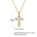 Detalle de las dimensiones del colgante de cruz dorada con perlas y circonitas - Cruz de Perlas (PNB-354)