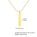 Gedetailleerde maattabel voor de gouden ketting met een verticale staafhanger - Enkele Staaf Hanger Stijl / Goud
