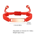 Dimensioni e peso dettagliati per il bracciale in nylon rosso intrecciato con piastra in oro rosa - Oro rosa