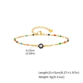 Dettaglio della cavigliera malocchio con perline colorate e marchio S.Steel dorato - Stile Blu (JC-227GH)