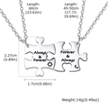 Edelstahl Pärchen-Halsketten mit Sonnen-Mond-Puzzleherz und gravierten Buchstaben - Always & Forever Sonne Mond Stil (PBF-039S-1)