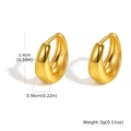 Dimensiones detalladas de aretes de aro dorados en forma de U con etiquetas de peso y talla - Dorado