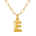 Collier chaîne trombone plaqué or 18 carats avec pendentif lettre E majuscule en 3D - Lettre E / Or