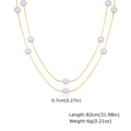 Detalle de collar de doble capa con perlas y dimensiones de longitud y peso real - Estilo de Perla de Doble Capa (PNB-273G)