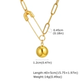 Collana a spilla placcata oro 18K con ciondolo a sfera solida lucida finitura dorata - Oro