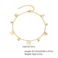 Goldenes Edelstahl-Fußkettchen mit Schmetterlingsanhängern und Zirkonperlen 22+5cm - Schmetterling Stil (03)