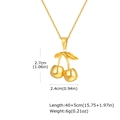 Detailed view of gold cherry pendant dimensions 2.7x2.4cm with 40+5cm chain size - Gold