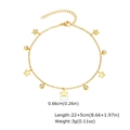 Goldenes Edelstahl-Fußkettchen mit Sternanhängern und Zirkonperlen, 22+5cm Länge - Sternform Stil (05)