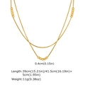 Details zur zweilagigen goldenen Schlangenkette mit Perlen und Größenangaben - Doppelreihige Schlangenkette Goldfarben Mit Perlen