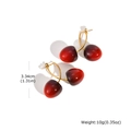 Detail view of red cherry earrings showing dimensions 3.34cm and 10g weight - Red Gradient Short Cherry Style (ED-951G)