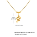Especificaciones de tamaño detalladas para el colgante de serpiente bañado en oro de 18K - Dorado