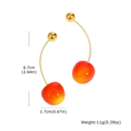 Detailed size chart for cherry dangle earrings showing 6.7cm height and 11g weight specs - Red-Yellow Gradient Long Cherry Style (ED-826G01)