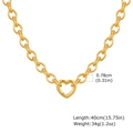 Collana a catena in acciaio al titanio placcato oro 18K con chiusura a cuore 40cm - Collana Oro (NC-2029G)