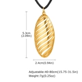 Pendaglio a spirale ovale lucidato placcato oro 18K con cordino nero regolabile - Forma Ovale Cava a Spirale (NC-2111G)