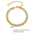 Dettaglio catena intrecciata oro 18K con zirconi bianchi e targhetta incisa K18 - Oro
