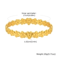 Elegante bracciale rigido in acciaio inossidabile dorato 18K con motivo floreale traforato - Design a Fiore (B-691)