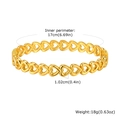 Bracciale rigido a cuore cavo in oro 18K con circonferenza di 17cm e peso di 18g - Design Cuore Traforato (B-693)
