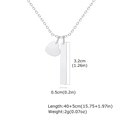 Zilveren roestvrijstalen ketting met staaf en hart hanger inclusief de afmetingen - Dubbele Hanger Stijl (Hart+Staaf) / Staalkleur