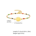 Pulsera de medalla San Benito con cuentas de esmalte de colores en oro de 18K - Medalla de San Benito(BR-2479GH01)