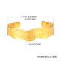 Golden wavy stainless steel C-shaped cuff bracelet with a hammered texture finish - Gold (B-647G)