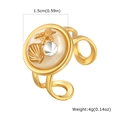 Detailed view of ocean theme ring with starfish shell design and 1.5cm diameter mark - Ring