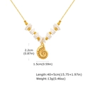 Detalle del collar océano oro 18K mostrando dimensiones del colgante y largo de cadena - Dorado