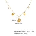Tabla de tallas detallada del collar dorado de 18K con dijes marinos y perlas de imitación - Dorado NC-2507G