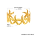 Specifiche dettagliate del bracciale rigido a stella marina dorata con misure e peso - Design Stella Marina (B-703)