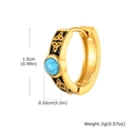 Gold Celtic knot earrings with turquoise inlay, measuring 1.5cm in diameter and 2g weight - Gold