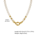 Dettaglio collana di perle con perle da 0,8 cm e specifiche di lunghezza 40+5 cm - Oro (NC-2135G)