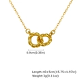 Detail van 18K goud verstrengelde ringen met afmetingen en fijne O-ketting - Goud (NC-2155G)