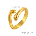 Detail van 4g gewicht en 1cm opening op de minimalistische 18K vergulde open ring - US 6 / Goud