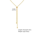 Dettaglio della collana a Y con sfere dorate lunga 74cm e ciondoli a freccia su sfondo bianco - Oro (NC-2140G)
