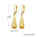 Polierte 18K Gold Wassertropfen-Ohrringe, 3,9 cm x 0,8 cm, mit sicherem Klappbügel - Gold