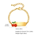 Detailed view of kids cherry bracelet with dimensions and 12 plus 3cm length specs - Gold