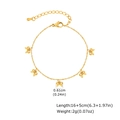 Detail view of 18K gold bow charm bracelet with 16+5cm length and size specifications - Five Butterfly Bow Style (BR-2511G01)