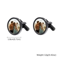 Custom round photo cufflinks in black stainless steel for men with family portrait - Black Color (Without Photo)